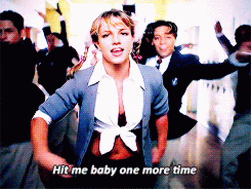 Britney Spears Singing Hit Me Baby One More Time In A Video GIF