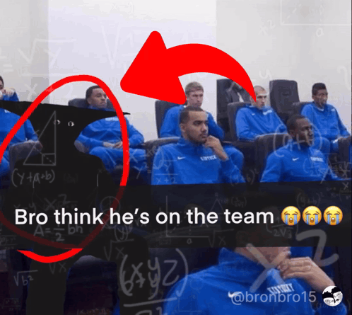 Bro Think He 'S On The Team Is Written On A Chalkboard GIF