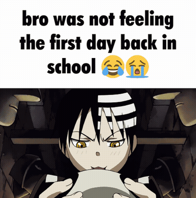 Bro Was Not Feeling The First Day Back In School With A Cartoon Character GIF