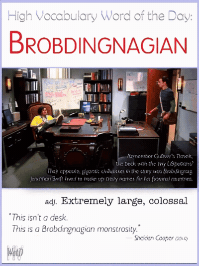 Brobdingnagian High Vocabulary Word Poster GIF