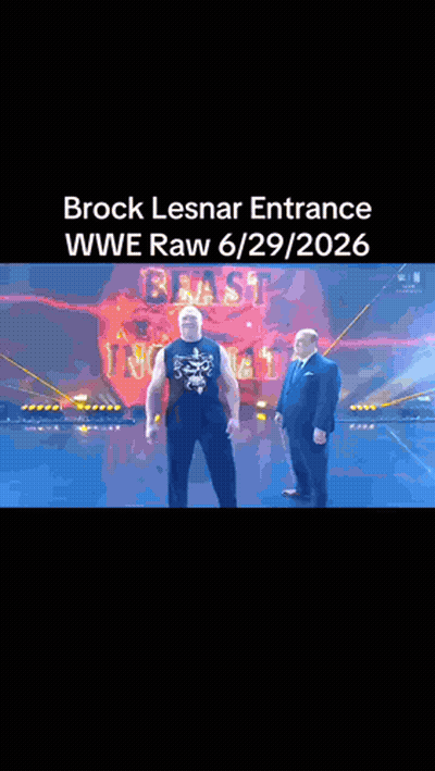 Brock Lesnar WWE Raw Entrance 6/29/2026 GIF