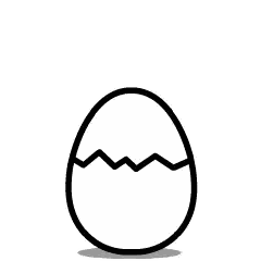 Broken Egg Cartoon With Face Sticker