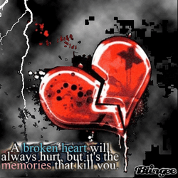 Broken Heart Animated With Lightning GIF