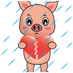 Broken Heart Pig GIF