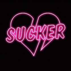 Broken Heart Pink Neon Sucker GIF