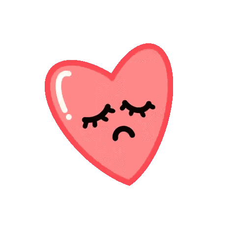Broken Heart With Eyes Closed Sticker