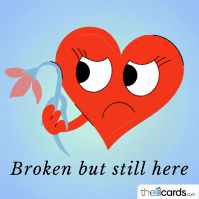 Broken Heart With Flower Still Here