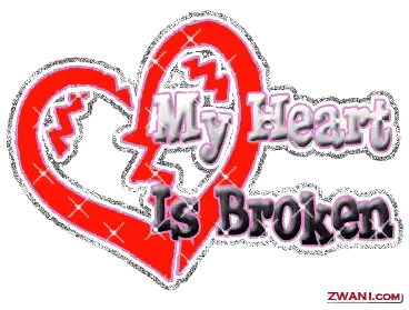 Broken Heart With Words My Heart Is Broken Sticker