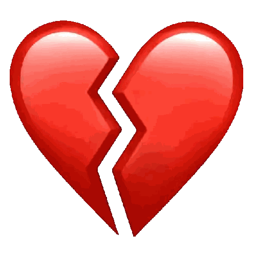 Broken Red Heart Split Sticker