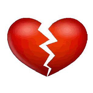 Broken Red Heart With Lightning Bolt Sticker