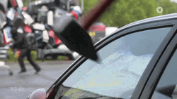 Broken Window Of Black Car GIF