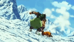 Broly Slamming Goku GIF
