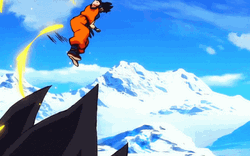 Broly Vs Goku Fighting Mid Air GIF