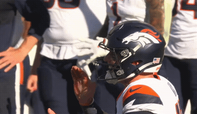 Broncos Football Player With Number 1 Helmet GIF