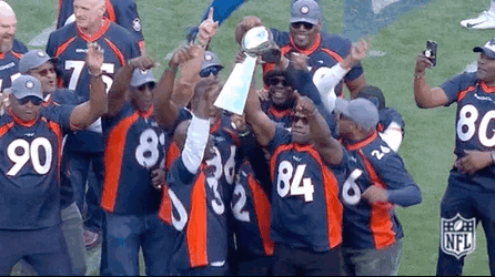 Broncos Team Celebrates Winning GIF