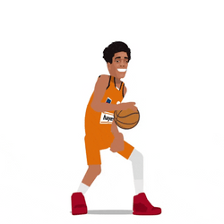 Bronny James Flexing Shooting Basketball Animation GIF
