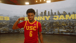 Bronny James USC Flexing Muscles GIF