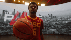 Bronny James USC Tossing Basketball GIF