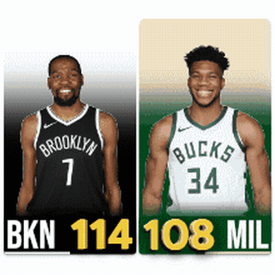 Brooklyn Nets And Bucks Basketball Players GIF