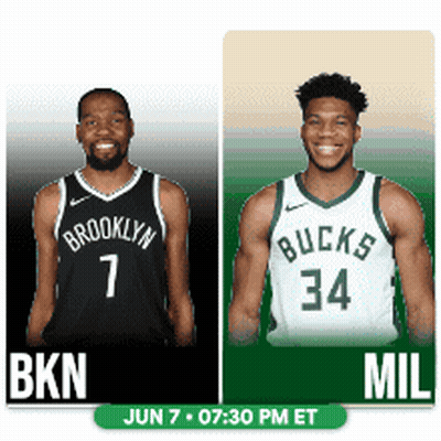 Brooklyn Nets And Milwaukee Bucks Playing Game June 7 GIF