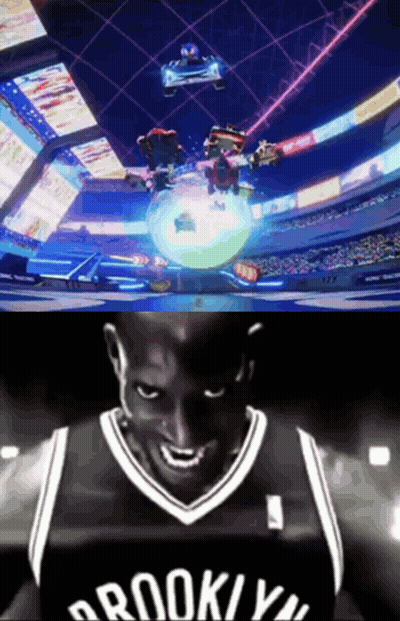 Brooklyn Nets Basketball Player Smiling In Front Of Video Game GIF