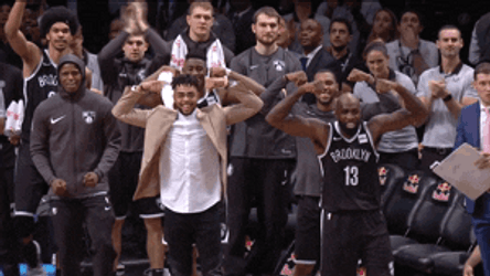 Brooklyn Nets Players Flexing Muscles GIF