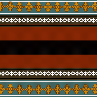 Brown And Black Striped Fabric With Geometric Border GIF