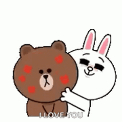 Brown And Cony Hugs Funny I Love You GIF