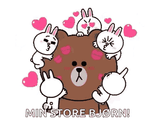 Brown And Cony Love GIF