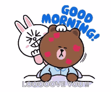 Brown And Cony Sweet Buenos Dias Amor GIF
