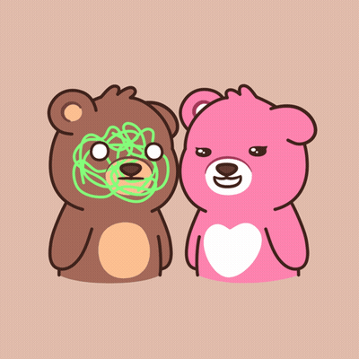 Brown and Pink Teddy Bear With Hearts