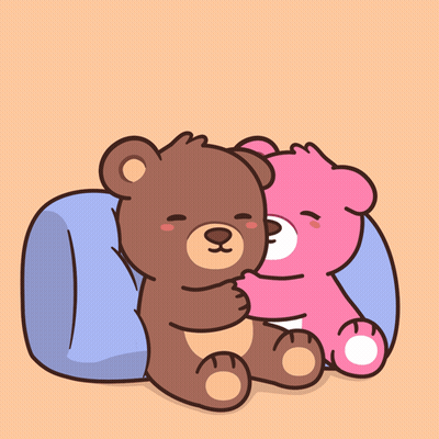 Brown And Pink Teddy Bears Hugging GIF