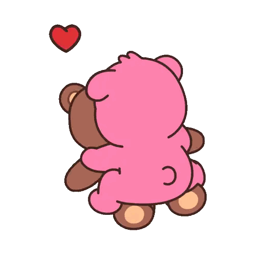Brown And Pink Teddy Bears Standing Sticker