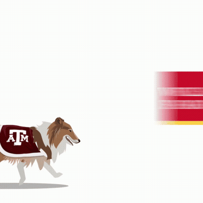Brown And White Dog Running In Front Of Red Box Saying Mes GIF