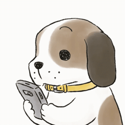 Brown And White Dog With Yellow Collar Looking At Cell Phone GIF