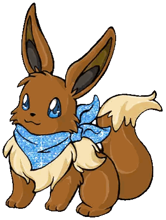 Brown And White Eevee With Blue Scarf Sticker