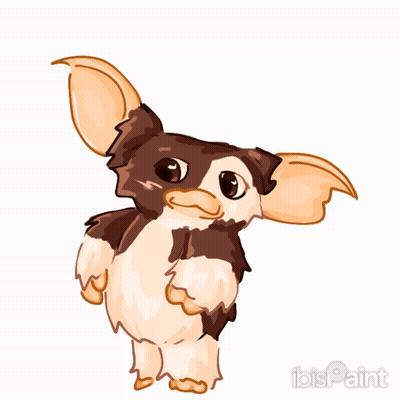 Brown And White Gizmo With Ibis Paint GIF