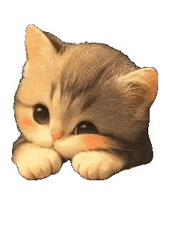 Brown And White Kitten Laying Down Sticker