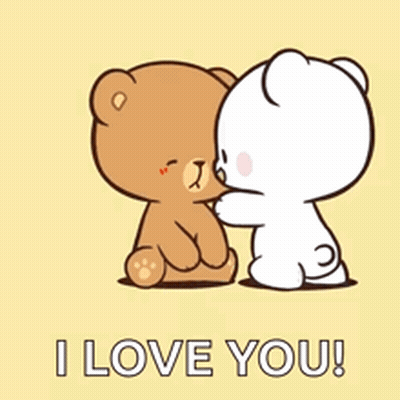 Brown And White Teddy Bear Hugging Saying I Love You GIF