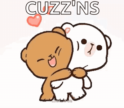 Brown And White Teddy Bear Hugging With Cuzz 'Ns GIF