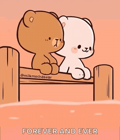 Brown And White Teddy Bear Sitting On Wooden Bench GIF