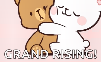 Brown And White Teddy Bears Hugging Grand Rising GIF