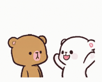 Brown And White Teddy Bears Standing Together GIF