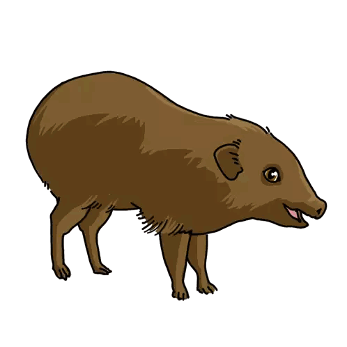 Brown Animal With Mouth Open Sticker