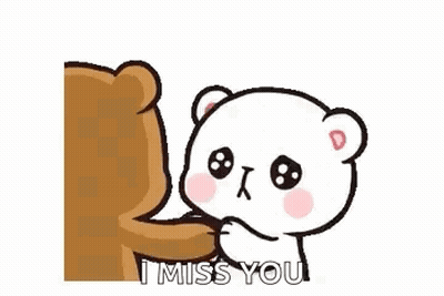 Brown Bear And White Bear Hugging Saying I Miss You GIF