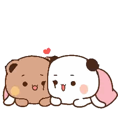 Brown Bear And White Bear Hugging Sticker
