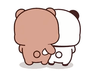 Brown Bear And White Panda Standing Sticker