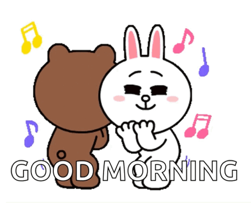 Brown Bear And White Rabbit Good Morning GIF