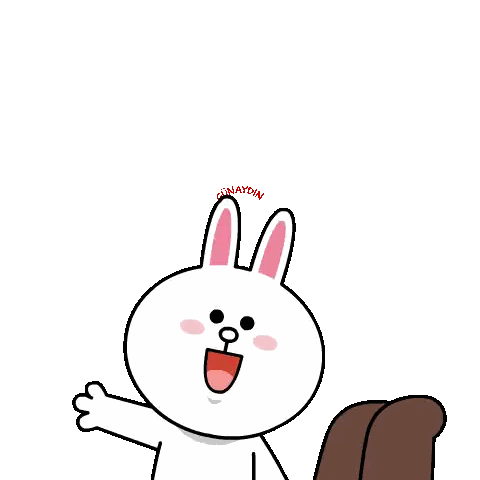 Brown Bear And White Rabbit Güneşaydin Sticker