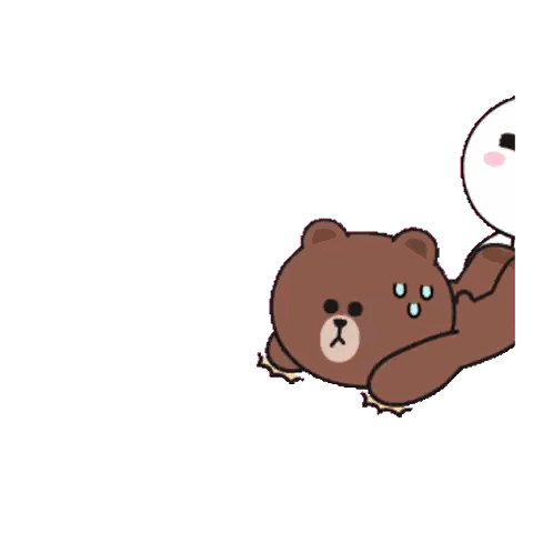 Brown Bear And White Rabbit Hugging Sticker